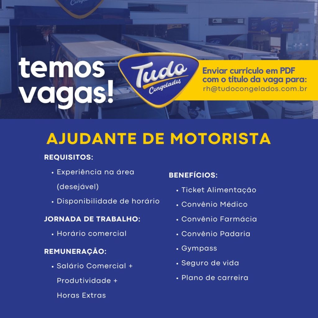 Estamos em busca de Ajudante de Motorista para integrar nossa equipe