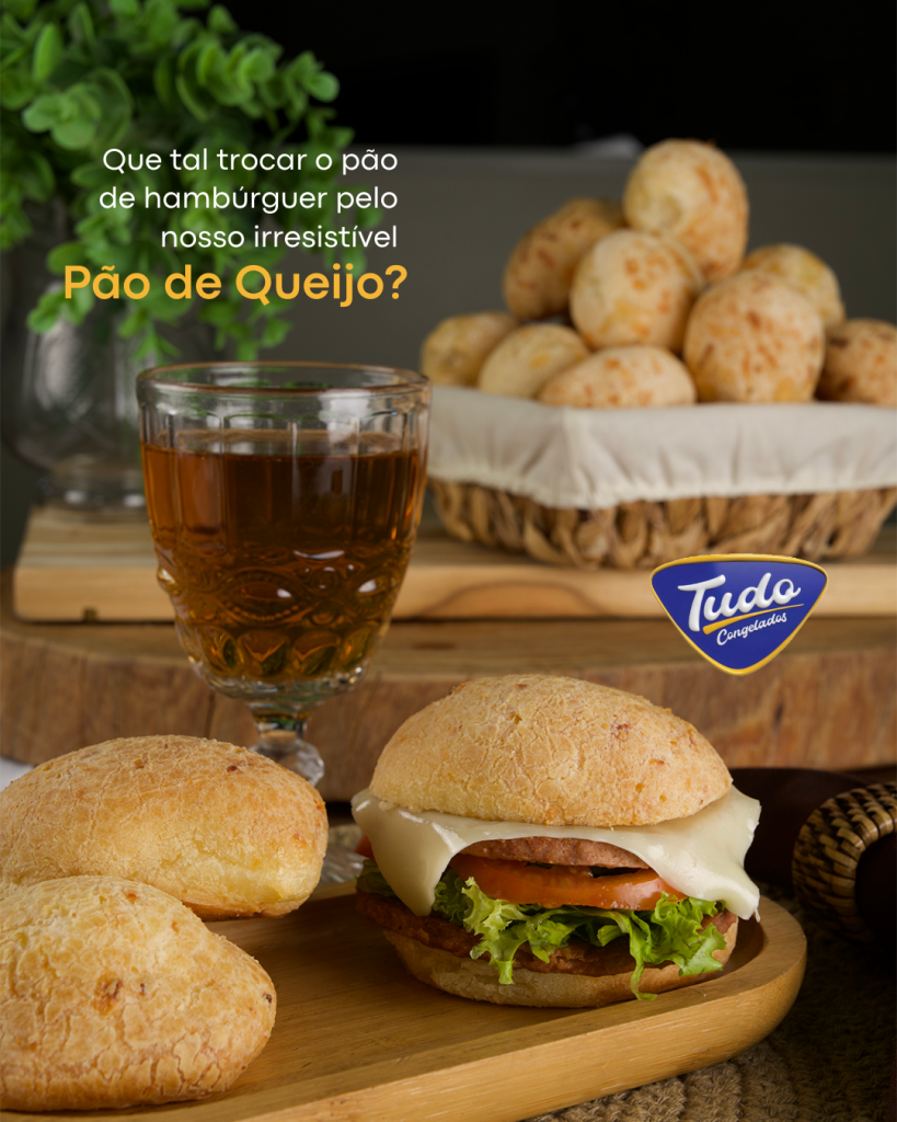 Substitua o pão de hambúrguer pelo nosso pão de queijo