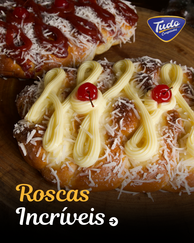 Experimente nossas roscas! Nossas roscas são confeccionadas com ingredientes únicos e sabor incrível, garantindo uma experiência gastronômica memorável. Embaladas de forma prática, podem ser desfrutadas a qualquer momento. Seja nosso representante!