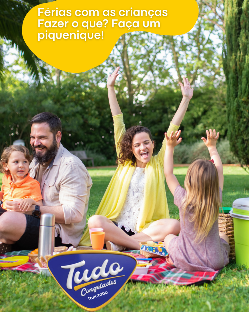 Férias com as crianças fazer o que? Faça um piquenique! Faça um piquenique com as guloseimas da Tudo Congelados! 🌳🍓🍰 Que tal reviver uma tradição do passado e curtir um dia ao ar livre com a criançada? Nos dias tranquilos e de tempo bom, aproveite a folga ou o final de semana para fazer um piquenique delicioso! Escolha uma área rural ou um parque na sua cidade, leve uma toalha e os quitutes favoritos da Tudo Congelados. Aproveite para descansar sob a grama e se conectar com a natureza. 🌞🌿 Transforme suas férias em momentos inesquecíveis com nossa seleção de guloseimas, perfeitas para um piquenique de sucesso!