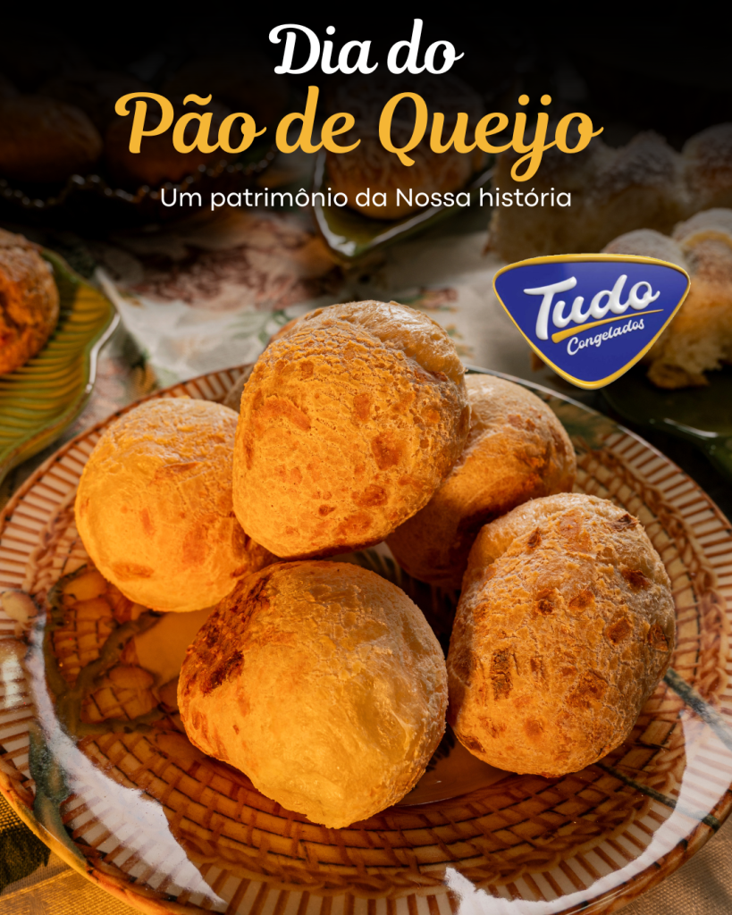 Hoje é Dia do Pão de Queijo. Dia do Pão de Queijo: um patrimônio da nossa história 🧀🎉 Hoje é o dia de celebrar uma das maiores delícias da culinária mineira e brasileira: o pão de queijo! Esse tesouro que carrega o sabor da nossa terra, a tradição e o carinho em cada pedacinho. Na Tudo Congelados, fazemos questão de levar até você o verdadeiro sabor do pão de queijo, feito com ingredientes selecionados e toda a qualidade que você merece. Que tal celebrar essa data especial com um pão de queijo quentinho e saboroso?