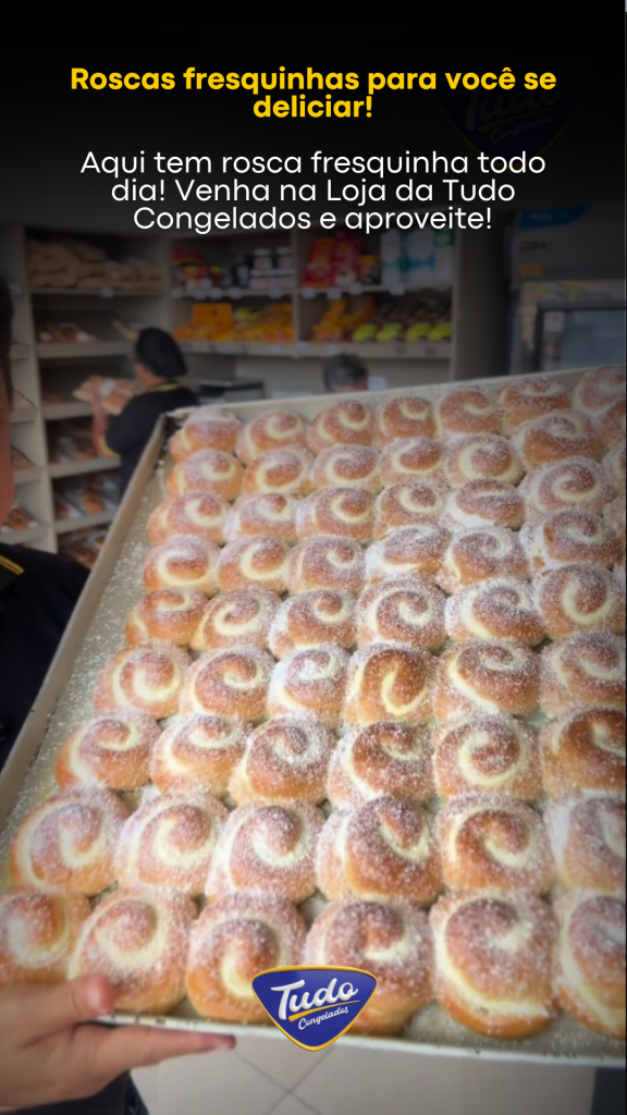 Rosca Fresquinha na Tudo Congelados: Só Delícias! Acabou de chegar na Loja da Tudo Congelados uma fornada de roscas fresquinhas!