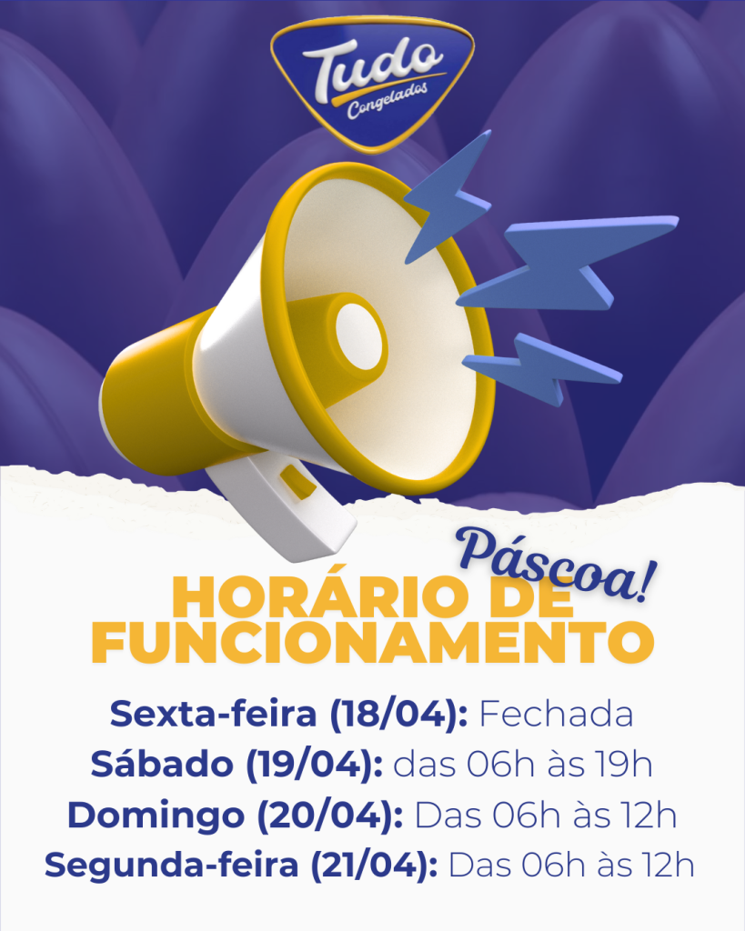 Fique atento ao horário de funcionamento para o feriado de Páscoa! Feriado de Páscoa chegando!