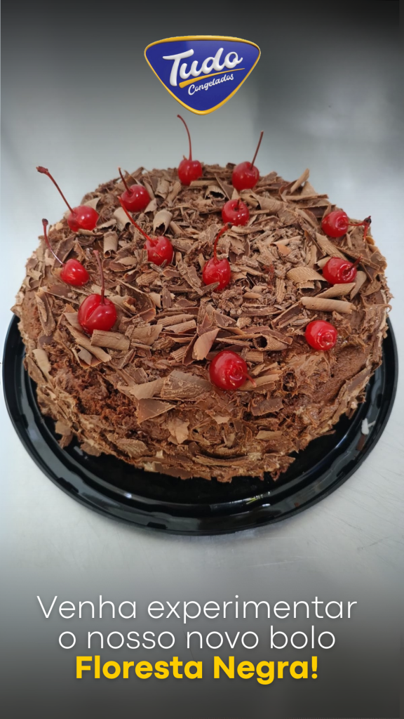 Novo sabor Bolo Floresta negra! Novo sabor na área! Experimente o irresistível Bolo Floresta Negra da Tudo Congelados!