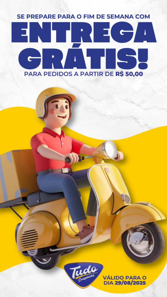 Entregas grátis a partir de 50 reais! Facilidade e sabor chegando até você: peça suas delícias da Tudo Congelados e receba no conforto da sua casa.