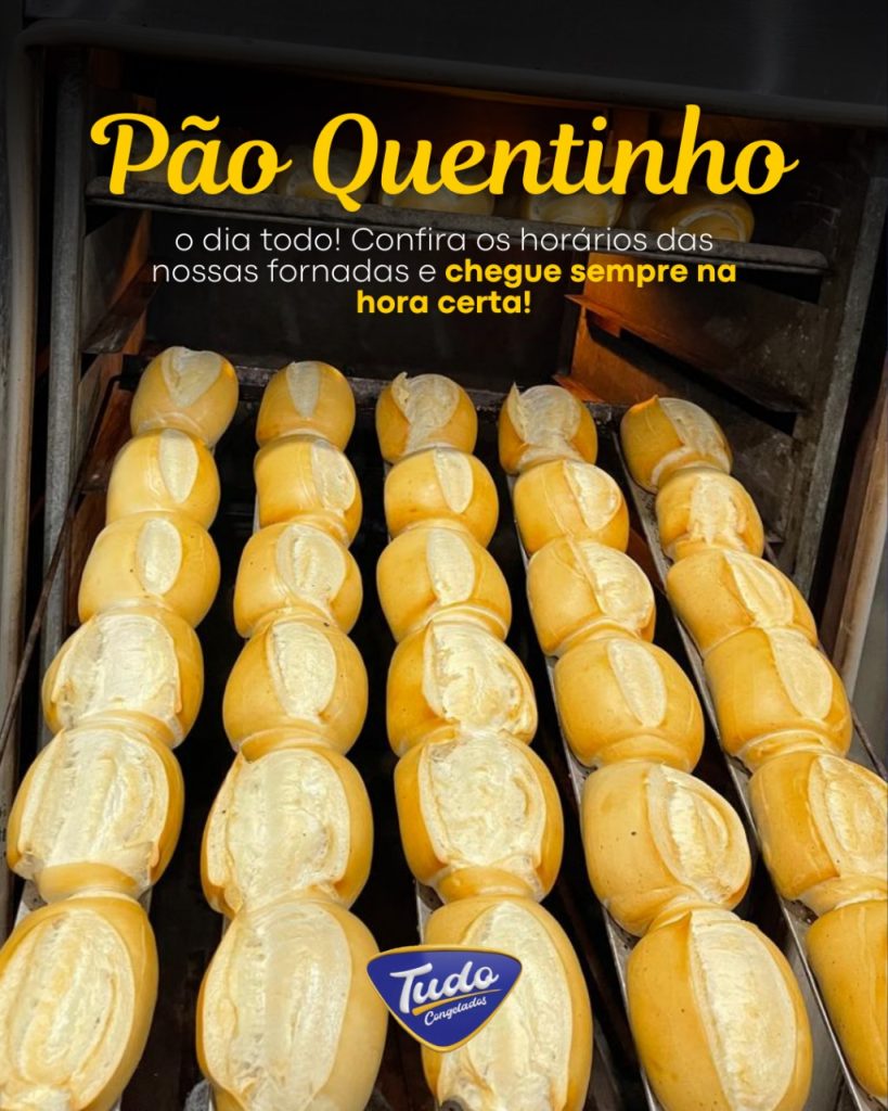 Confira os horários e garanta pão quentinho sempre! Aqui na Loja da Tudo Congelados, temos fornadas saindo nos principais horários do dia para você sempre levar fresquinho pra casa