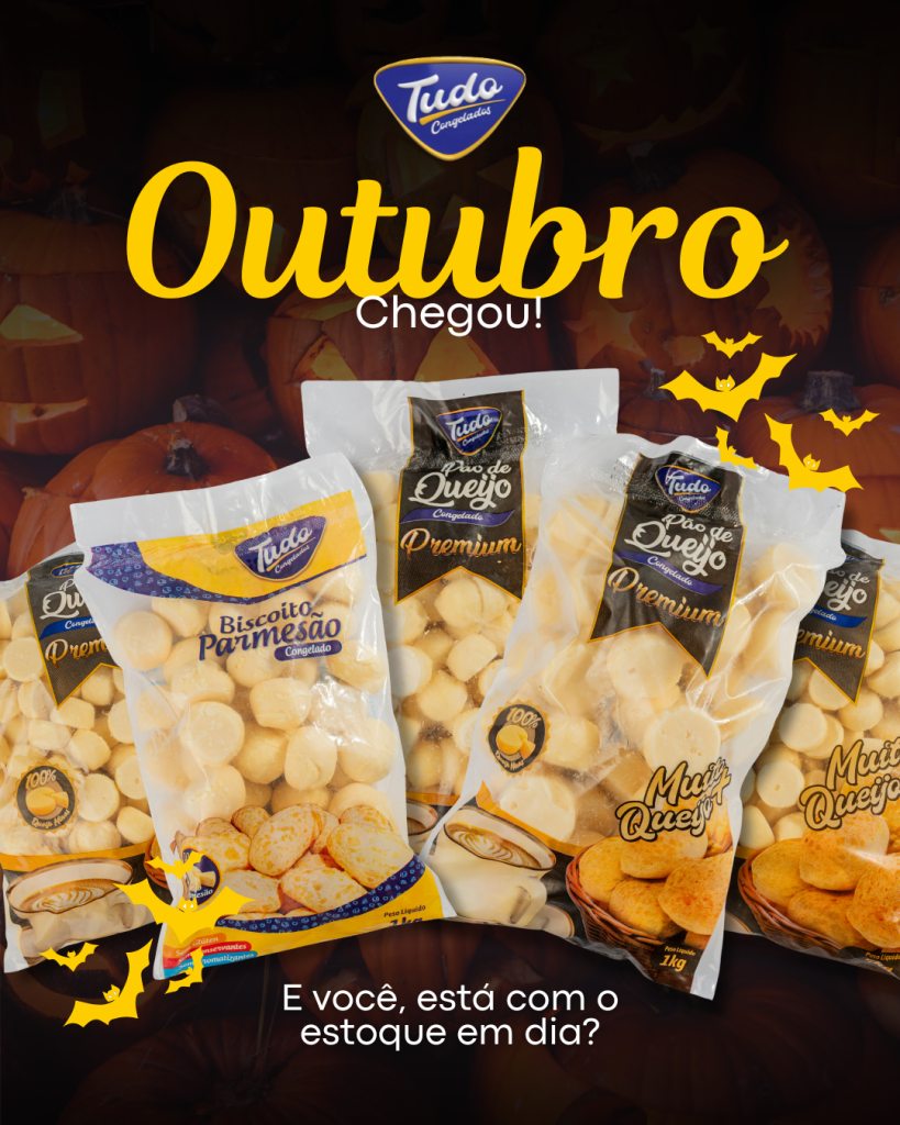 Outubro já chegou! E você, está com o estoque em dia? Bem-vindo, outubro! O mês começou e nossa frota já está nas ruas, garantindo reposição completa para que seu negócio nunca fique sem os produtos Tudo Congelados.