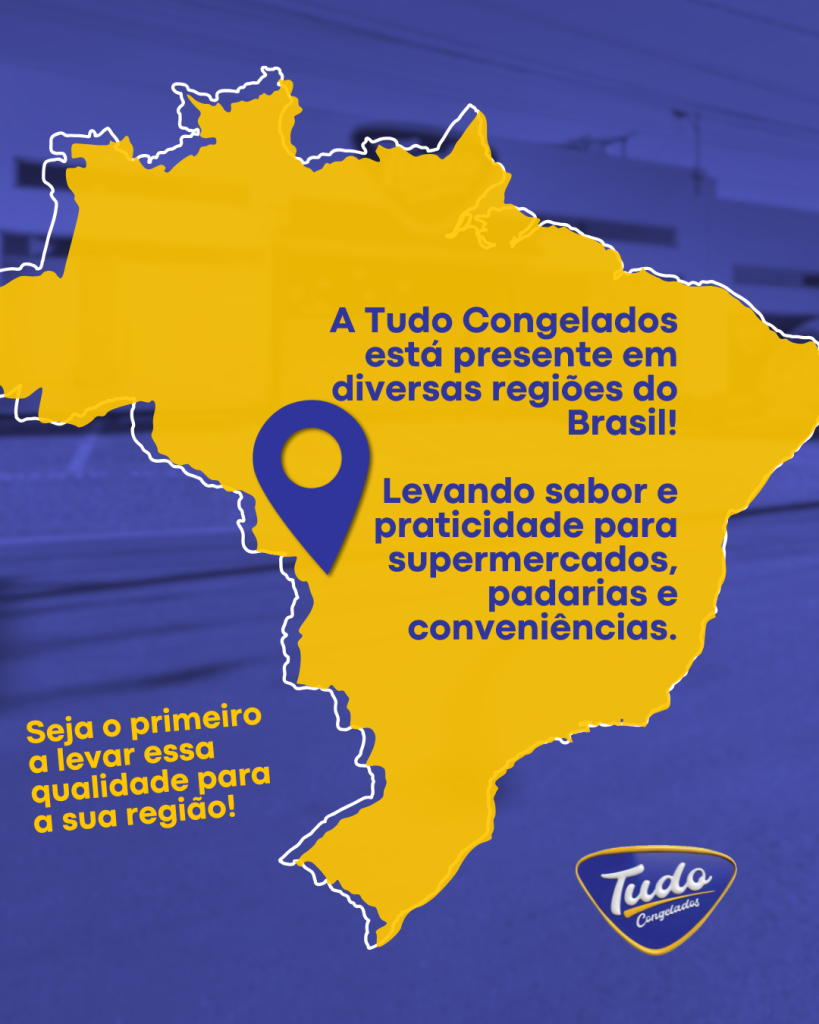 Onde Estamos A Tudo Congelados está presente em diversas regiões do Brasil, levando sabor e praticidade para supermercados, padarias e conveniências.