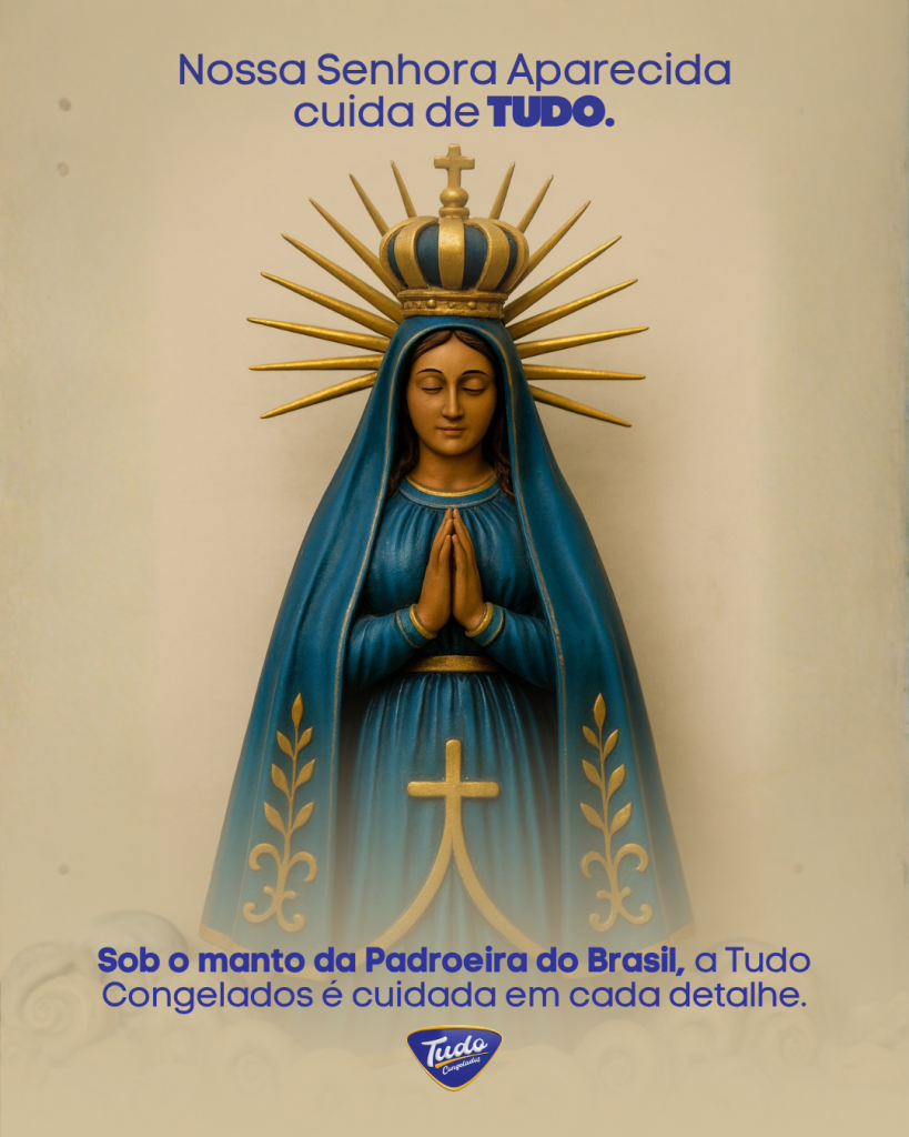 Nossa Senhora Aparecida. Neste dia especial, celebramos a fé e a proteção da Padroeira do Brasil, com gratidão por cada conquista.