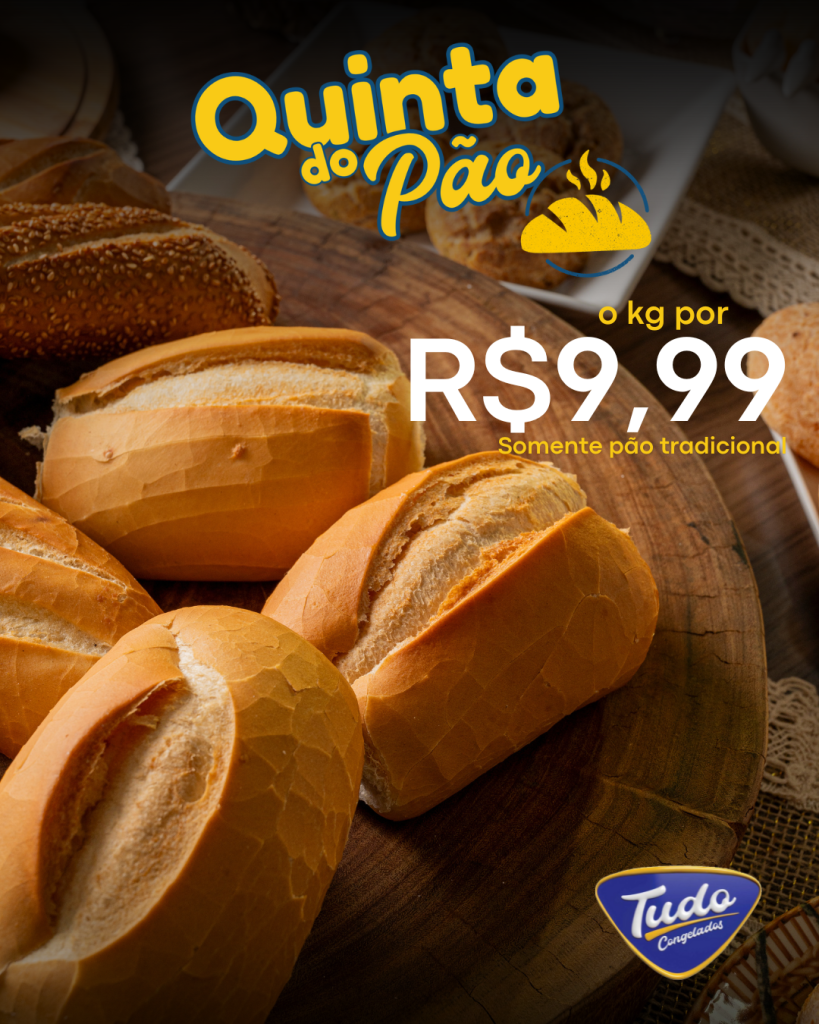Quinta do Pão! Atenção, Ituiutaba! Toda quinta-feira agora tem o cheirinho irresistível de pão francês saindo do forno aqui na loja da Tudo Congelados