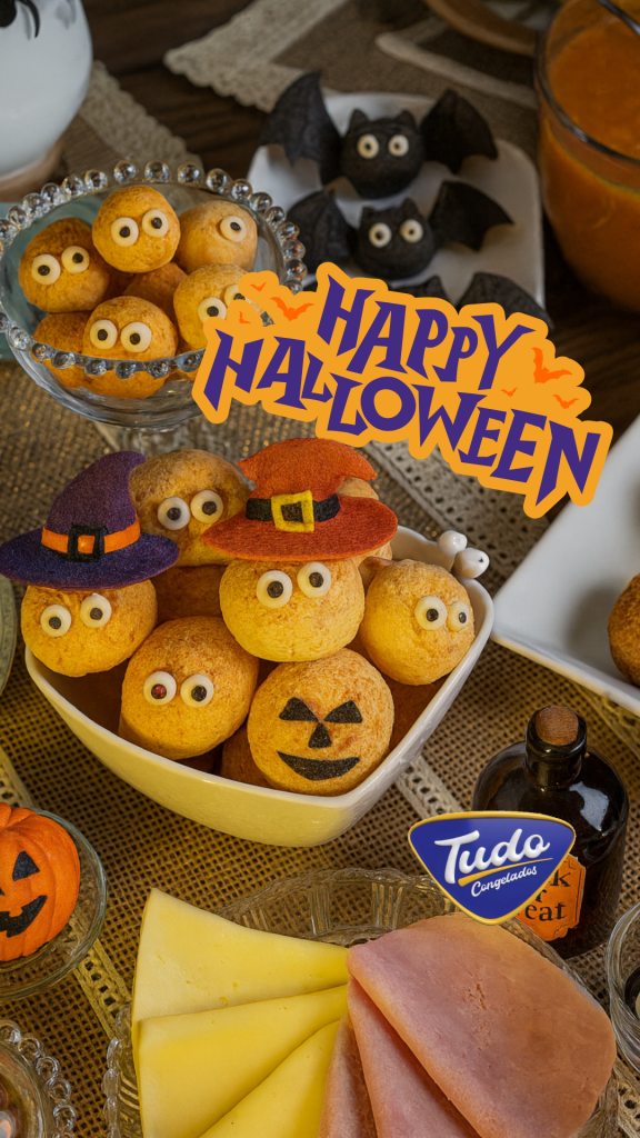 Halloween Transforme qualquer lanche em um momento divertido com as delícias da Tudo Congelados — o sabor que encanta em qualquer ocasião!