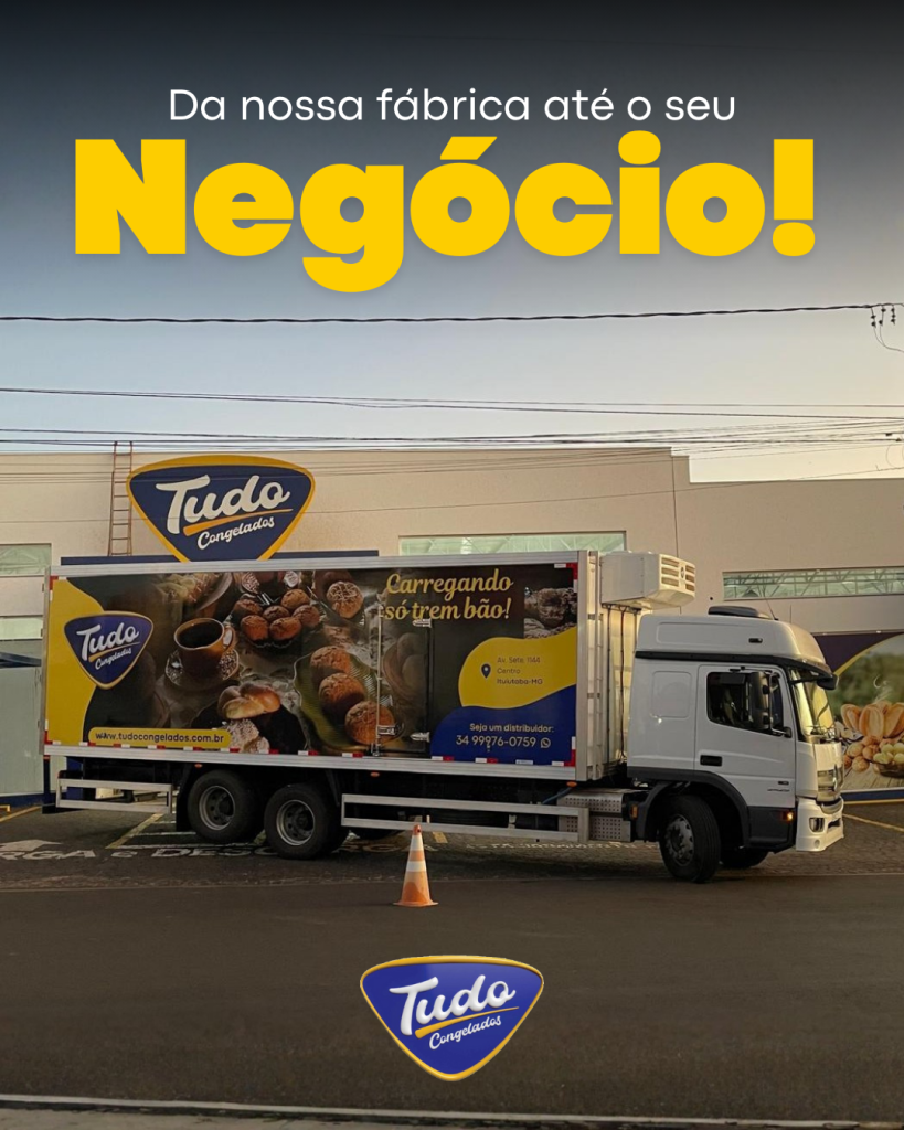 Rota de entrega. Da nossa fábrica até o seu negócio, a Tudo Congelados está sempre a caminho! Conte com a gente pra abastecer sua empresa.