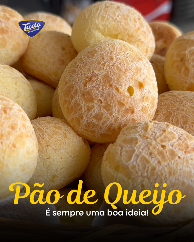 Pão de Queijo. Pão de queijo é sempre uma boa ideia! Quentinho, leve e com aquele sabor inconfundível da Tudo Congelados.