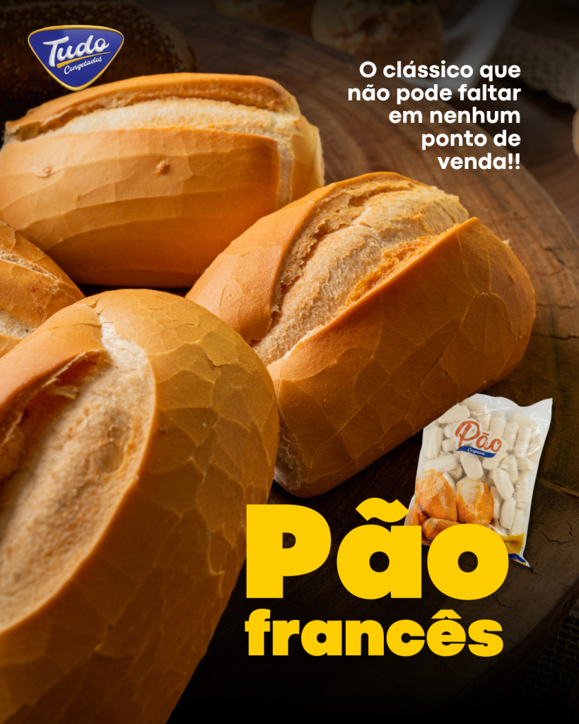 Pão Francês O Pão Francês da Tudo Congelados é ideal para quem busca praticidade sem abrir mão do sabor e da qualidade.
